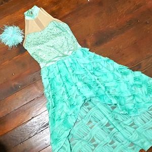 EUC Mint Green High-Low Sequin Costume